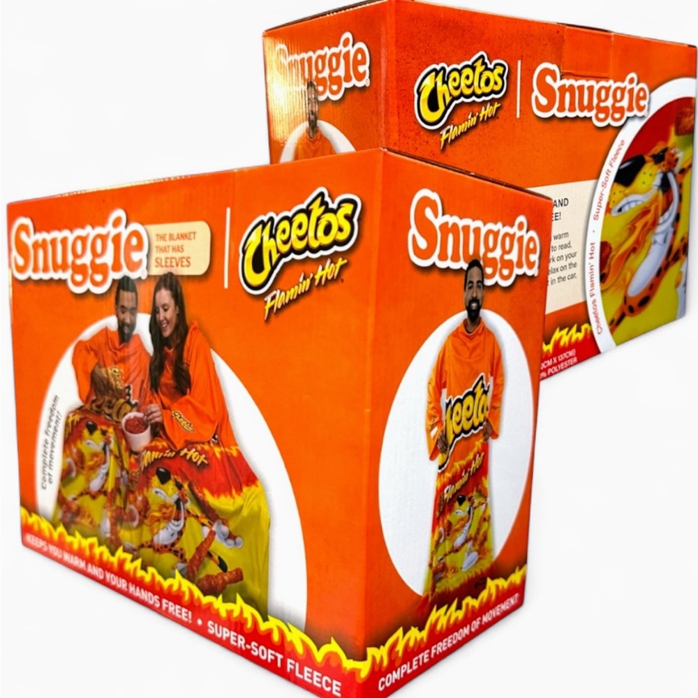 Snuggie Blanket Cheetos Flamin’ Hot Sleeves Super Soft Fleece